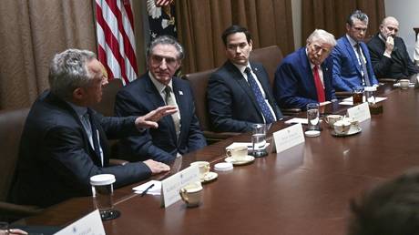 Robert F. Kennedy Jr speaks during a cabinet meeting with President Donald Trump, April 10, 2025