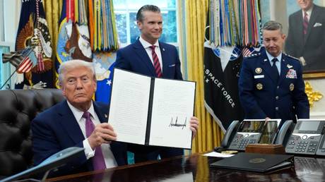 US President Donald Trump at the White House, Washington, DC, September 5, 2025.