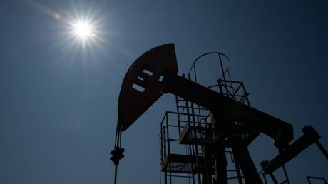 Oil pumping units in Kazan, Russia in 2025.