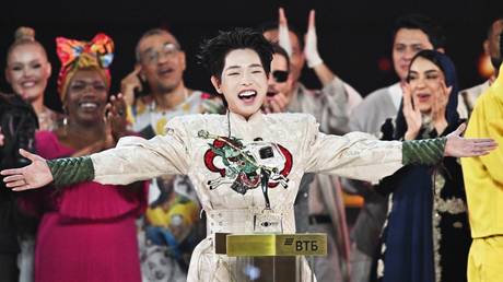 Vietnamese singer Duc Phuc wins the Intervision song contest in Moscow on September 21, 2025.