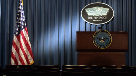 The briefing room of Pentagon in Arlington, Virginia, the US