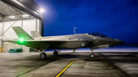A Dutch F-35 fighter at an airbase in Amari, Estonia, February 12, 2025.