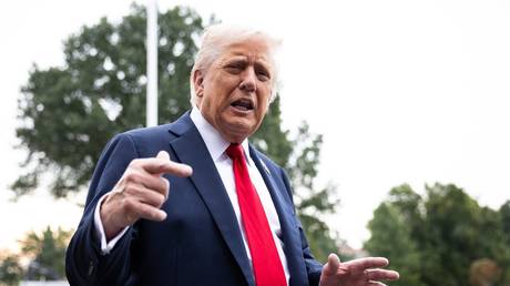 US President Donald Trump on the South Lawn of the White House in Washington, US, September 30, 2025.