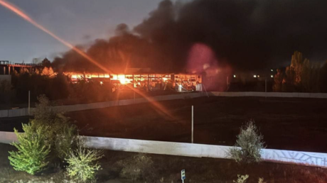 Donetsk’s Sigma hypermarket after being hit by Ukrainian drones on October 11, 2025.