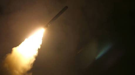 FILE PHOTO: A Tomahawk cruise missile being fired.