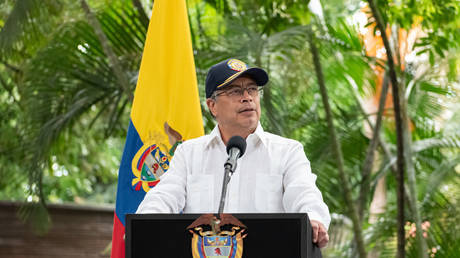 Colombian President Gustavo Petro at an event in Medellin, Colombia, May 30, 2024.