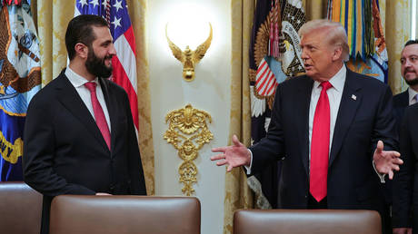 US President Donald Trump (R) and Syrian President Ahmad al-Sharaa at the White House, Washington, DC, Nov. 10, 2025.