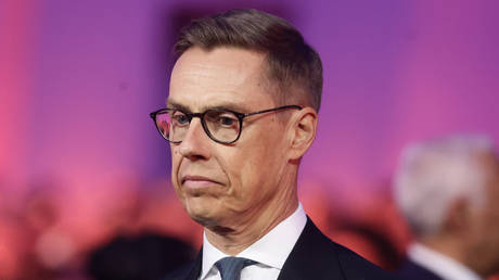 FILE PHOTO: Finnish President Alexander Stubb in Brzezinka near Oswiecim, Poland, January 27, 2025.