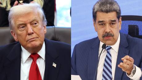A collage of photos of US President Donald Trump and Venezuelan President Nicolas Maduro. Photos: Anna Moneymaker,