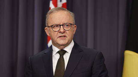 Prime Minister Anthony Albanese speaks to the media on December 14, 2025 in Canberra, Australia.