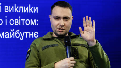 FILE PHOTO: The head of Ukraine’s military intelligence service (HUR), Kirill Budanov, speaking during a security forum in Kiev.