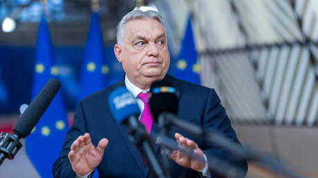 FILE PHOTO: Hungarian Prime Minister Viktor Orban speaks to the press in Brussels, Belgium, December 18, 2025.