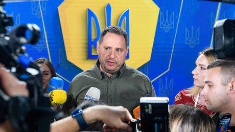 FILE PHOTO: Andrey Yermak, Vladimir Zelensky’s former chief of staff, at the Ukraine 2024 Independence forum, Kiev, August 27, 2024.