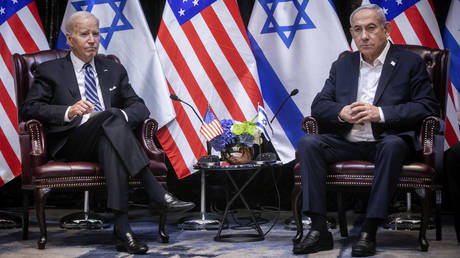 Former US President Joe Biden and Israeli Prime Minister Benjamin Netanyahu.