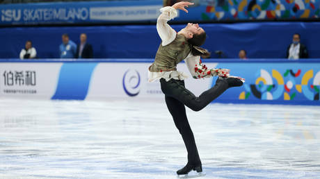 Petr Gumennik competes during the ISU Figure Skating Qualifier 2025 on September 20, 2025 in Beijing, China.