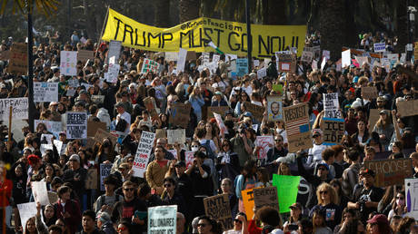Protesters flood into Dolores Park, San Francisco, January 30, 2026.