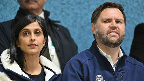 US Vice President J.D. Vance and wife Usha at the Winter Olympics, Milan, Italy, February 6, 2026.