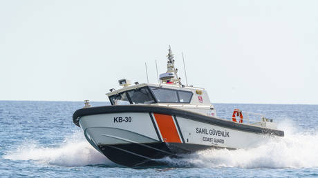 A Turkish Coast Guard vessel conducts a patrol mission.