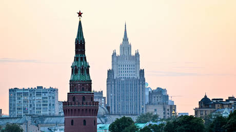 FILE PHOTO: The Kremlin and the Russian Foreign Ministry building.